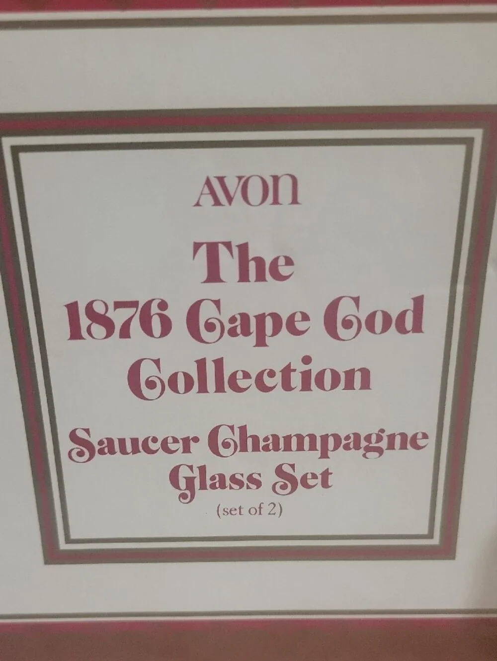 Avon Cape Cod Collection Deep Ruby Red Glass Saucer Champagne Goblets